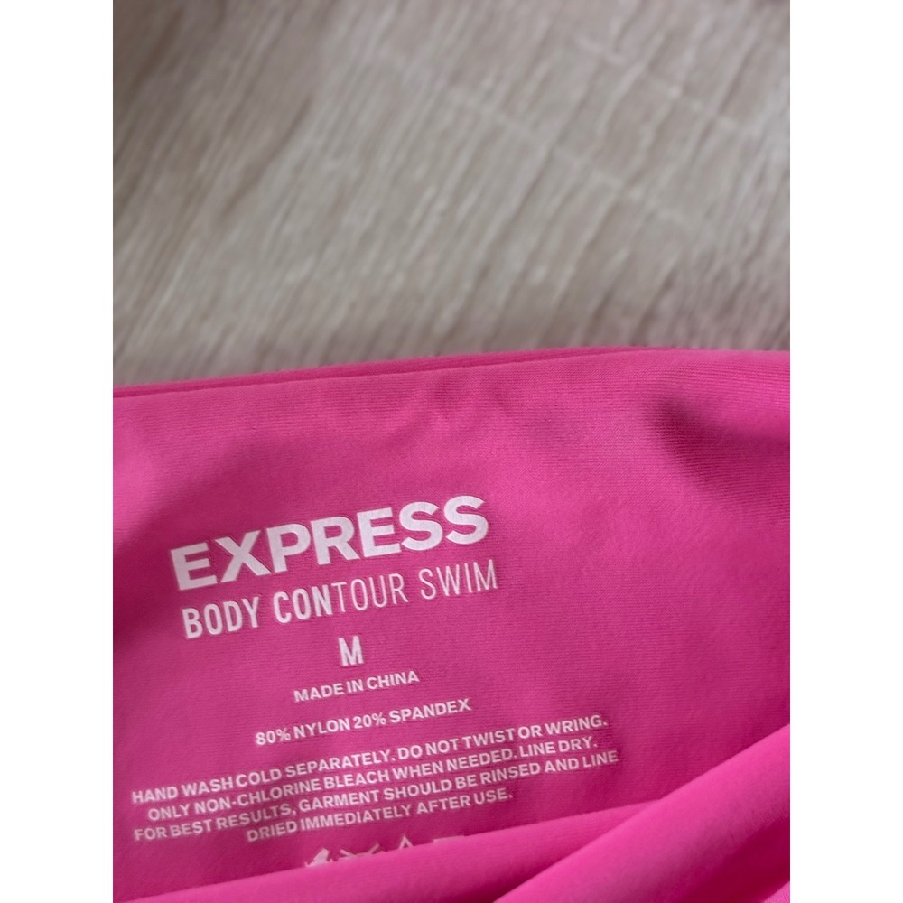 Express Body Contour Swim Hot Pink Underwire Bikini Set High Waisted Medium - Picture 2 of 3